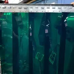 tirai pvc plastik hijau green clear
