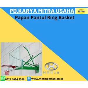 Papan Pantul Ring Basket Akrilik Tebal Papan 15 mm Pakai Per Satu Carbon Steel  Tiang Ke Dinding