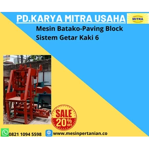 Mesin Batako / Paving Block Sistem Getar Kaki 6 Kapasitas Produksi 2000 pcs bata/hari