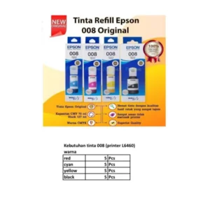 TINTA REFIL EPSON Black 008 PRINTER L6460 PER PCS