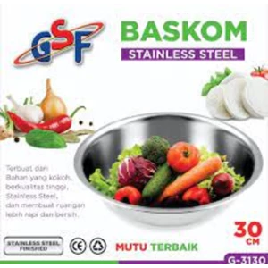Stainless Steel Baskom Mangkok Cm 30 Uk 30cm G-3130 per karton isi 192 pcs