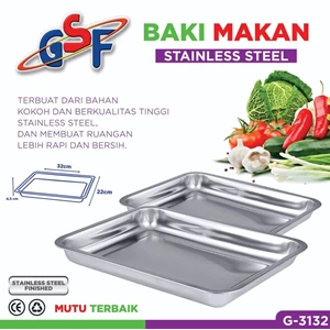 GSF Stainless Steel Baki/nampan Makan 3132 per karton isi 200 pcs