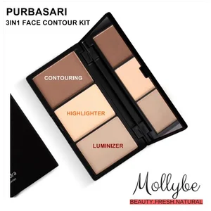 Purbasari 3in1  face contour kit pallete/highlighter and luminizer isi 12gr per karton isi  12  pcs