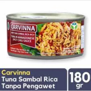 Carvinna Tuna Sambal Rica 180gr (Defect) isi 1 pcs per karton isi 24 pcs(CR01D)
