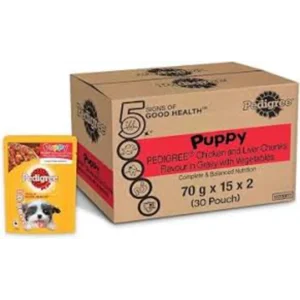PEDIGREE POUCH PUPPY CHKN LIVR VEG 80 GR per karton isi 120 pouch  bar code 117088
