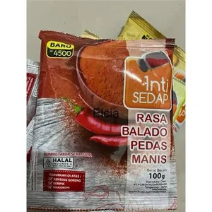 INTI SEDAP BALADO (Spicy & Sweet Chili Flavor) – New 63 x 30 x 18 each pack contains 10 strips (RTG) with 10 sachets each