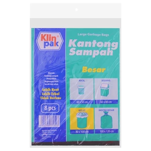 KLINPAK Kantong Sampah Besar 80x100 per carton isi 1 pcs ( 8992749770523 )
