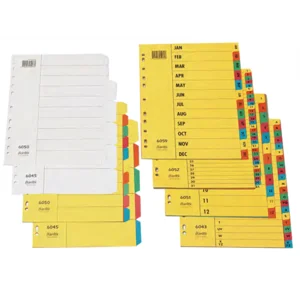 bantex carboard divider & indexes
