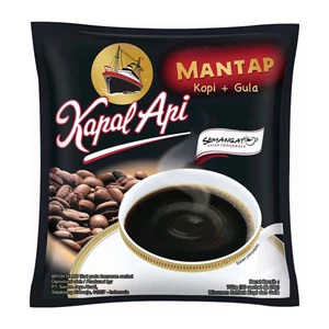 Kapal api kopi & gula rasa mantap 25 gram( isi 30 sachet/bag)