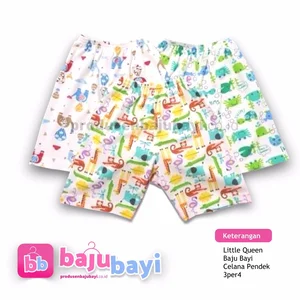 Baju Celana setelan lengan sui Little Q 3 per 4 print L per pax isi 3 stell