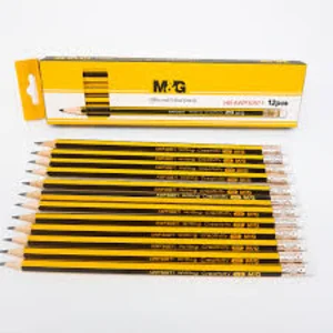 HB wooden pencil hex shape eraser