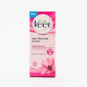Veet hair removal cream lotus milk and jasmine untuk kulit normal 25 gr x 144 pcs / karton (8993560155025)