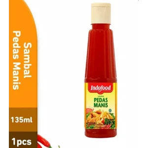 Indofood sambal pedas manis botol pet 135ml x 48 pcs/ctn