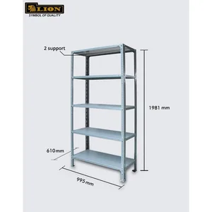 Lion rak besi 705 6 shelf 200x30x100cm