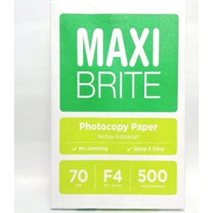 Maxi brite kertas foto copy 70 gr F4 /500lembar/rim x 5 rim / karton
