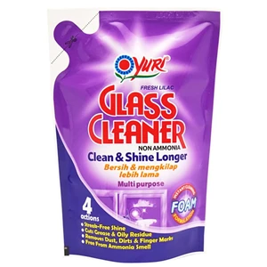 Yuri glass cleaner foam fresh lilac 410 ml x 24 pcs/karton