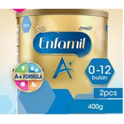Dari Enfamil A+ o-lac susu formula 0-12 bulan 400gr x 6 pcs/ctn 0
