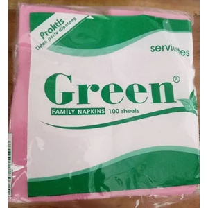 Tissue Green Napkin BDL 100 Sheet - Warna  per karton isi 60 pcs