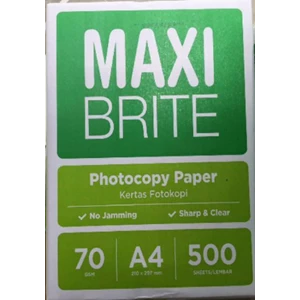 Maxi brite kertas foto copy 70 gr A4 /500lembar/rim x 1 rim / karton