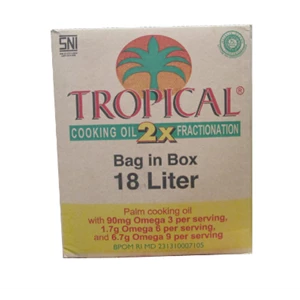 Tropical minyak goreng bag in box 18 liter per karton