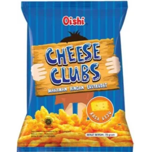 Oishi cheese clubs rasa keju 70 gr x 24 pcs per karton 38010060