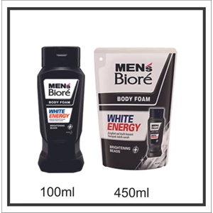 Men's biore write energy body foam pouch plus (mens's biore body foam write botol 100 ml)450 ml per karton isi 24 pcs