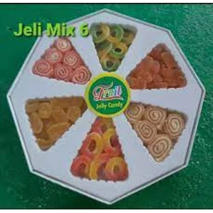 Jelly Candy 6 Sekat Kue Kering 27x27x3.3 berat 600 gram