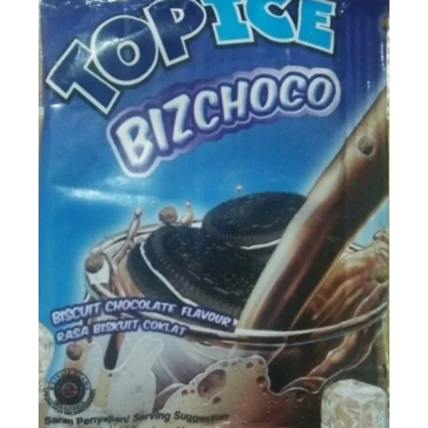 TOP ICE COKLAT BISKUIT (TOPICO-BIS) 7.5 GR x 6 PACK x 12 RENCENG x 10 SACHET/KARTON