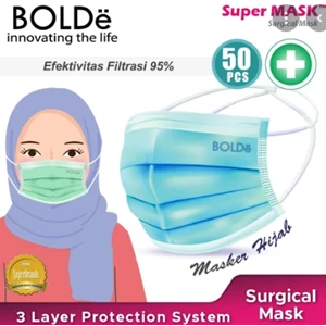 Bolde masker hijab non medis (50 pcs/pack) x 50 box/karton