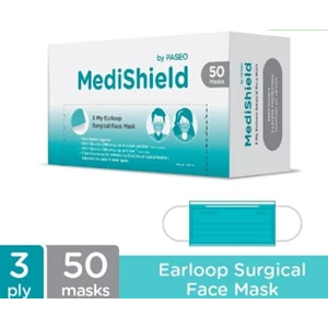 Medishield by paseo mask box earloop 50s x 40 box/carton code 1012110300010