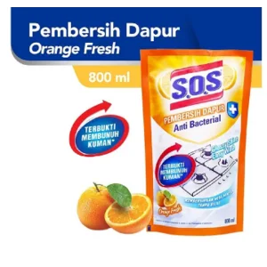 Sos pembersih dapur anti bacterial refill orange 800 ml x 12 pcs/karton (8999908286802)
