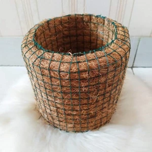 Round wire coconut coir pot per piece