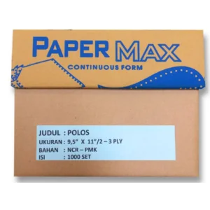 Paper max kertas continuous form polos ncr pmk 3 ply 9.5" x 11"/2 x 1000 lembar per karton