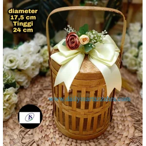 besek keranjang kurung diameter 17.5 cm x tinggi 24 cm per pieces