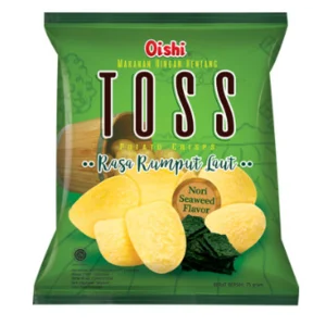 Oishi toss potato crisps rasa rumput laut 75gr x 24 pcs/ctn