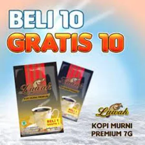 Kopi Luwak Murni 7 gram 10 pcs + 10 pcs per karton isi 20 pcs 64010080