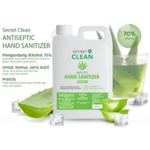 Secret clean hand sanitizer liquid jerigen 5 liter x 4 pcs/ctn