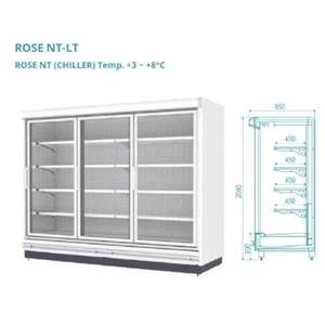 Gea Chiller Supermarket Refrigeration Cabinet Type ROSE LT 3 Door 