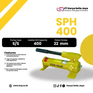 Pompa Tangan Hidrolik Model SPH-400 Oil Capacity 400cc 700bar Sun Run