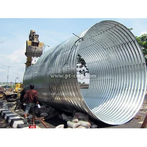 Pipa Gorong Gorong Baja Corrugated Steel Multi Plate Pipe MPP