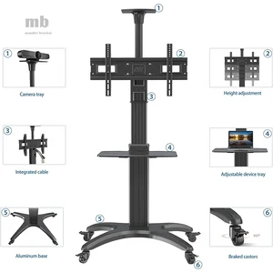 Bracket tv NB North Bayou AVF1500-50-1P TV Trolley Universal TV Stand with Wheels Height Adjustment TV Stand Rollable Universal TV Stand TV