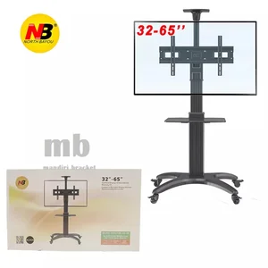 Bracket tv NB North Bayou AVF1500-50-1P TV Trolley Universal TV Stand with Wheels Height Adjustment TV Stand Rollable Universal TV Stand TV
