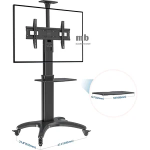 Bracket tv NB North Bayou AVF1500-50-1P TV Trolley Universal TV Stand with Wheels Height Adjustment TV Stand Rollable Universal TV Stand TV