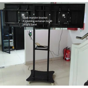 tiang bracket tv  standing plat kupu kupu dual tv 