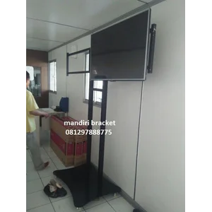 tiang bracket tv  standing plat kupu kupu dual tv 