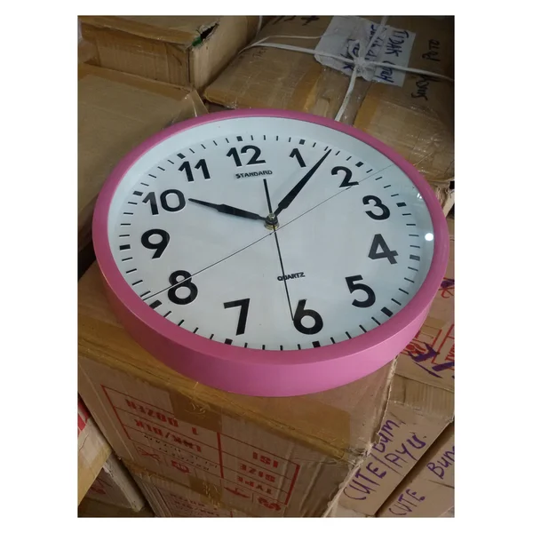 Jam Dinding Promosi Warna Merah Muda