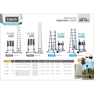 Eagan Single Telescopic Aluminum Folding Ladder Eg-1002 / Eg-1004