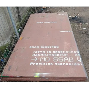Plat Stainless Alat Konstruksi Lainnya Plat Hardox 500 TUF # Size : 16 mm x 1200 mm x 2500 mm