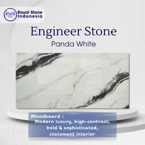 Engineered Stone Panda White Polished – Premium Quartz Slab untuk Proyek Komersial & Residensial