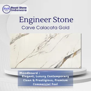 Engineer Stone Carve Calacatta Gold Polished – Premium Large Slab Marble Look for Commercial & Residential Projects